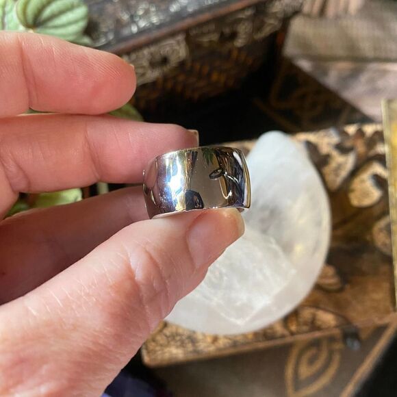 Stainless Steel Wide Band CZ Ring Sizes 7,10 - Picture 5 of 8